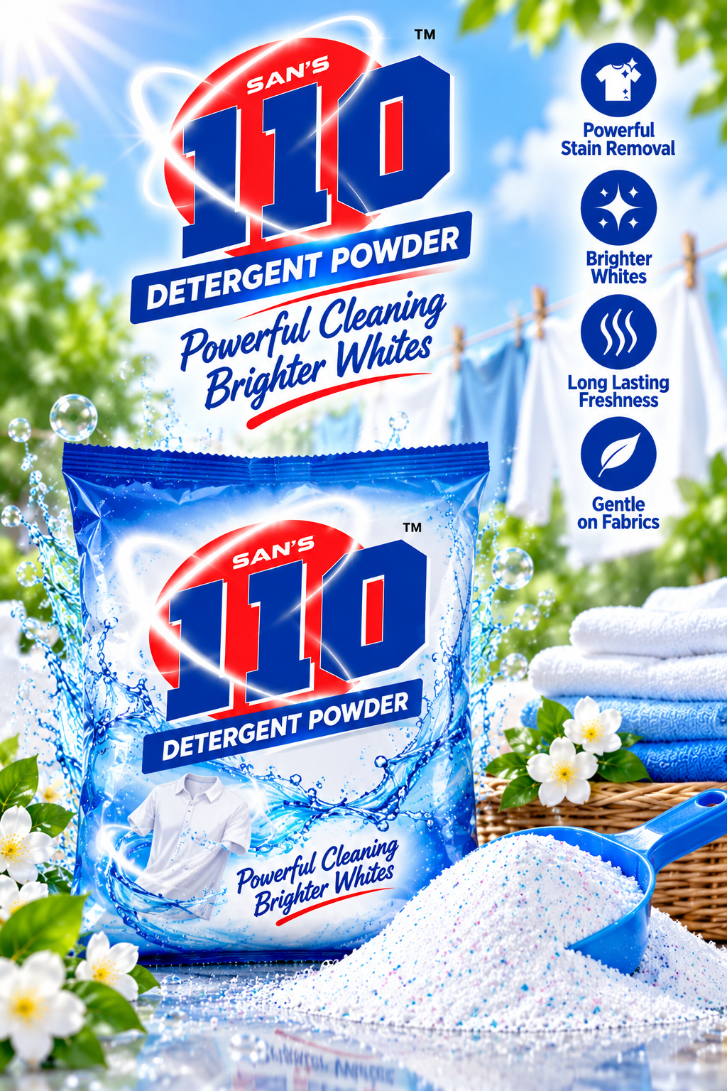 SAN’S 110 detergent powder advertisement